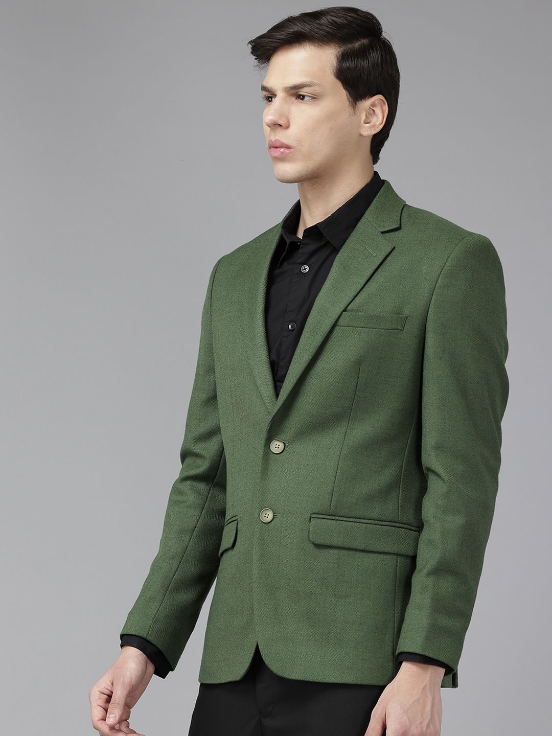 Park Avenue Notched Lapel Collar Single-Breasted Formal Blazer