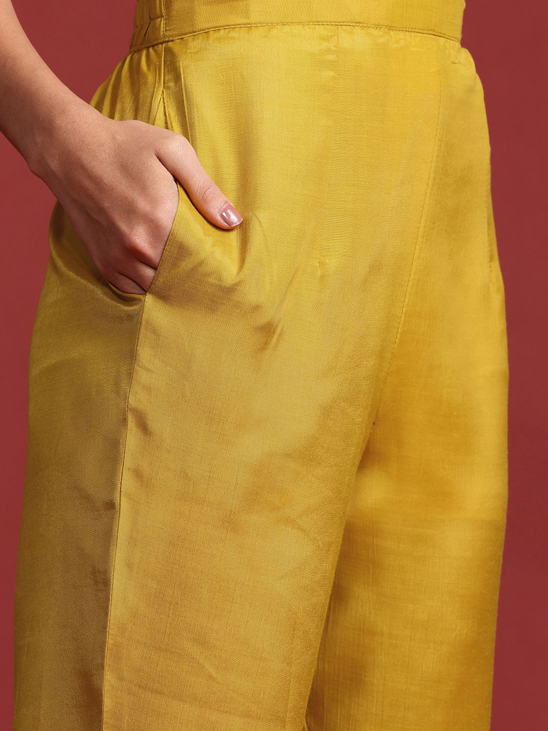 Indo Era Floral Embroidered Sequinned Kurta With Trousers & Dupatta