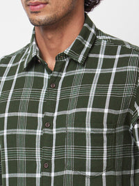 SPYKAR Spread Collar Long Sleeves Tartan Checks Cotton Casual Shirt