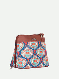 ZOUK Ethnic Motifs Printed Structured Sling Bag