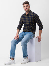 SPYKAR Men Green Slim Fit Buffalo Checks Casual Shirt