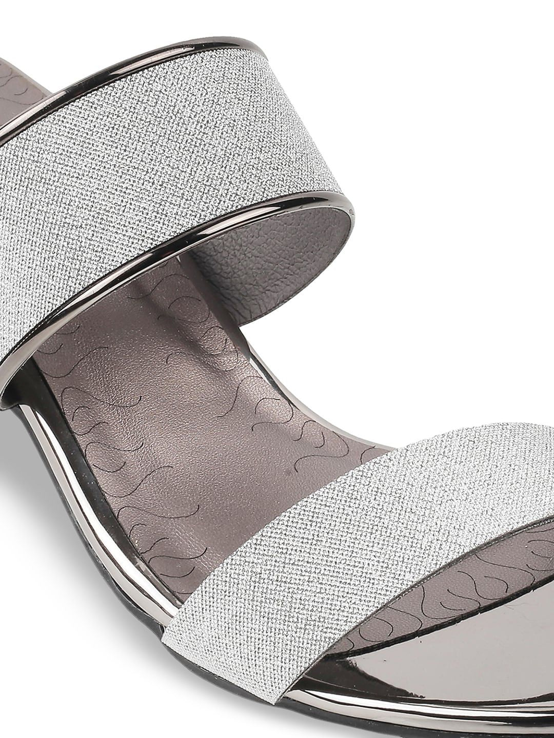 Metro Grey Embellished Block Heels