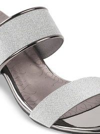 Metro Grey Embellished Block Heels