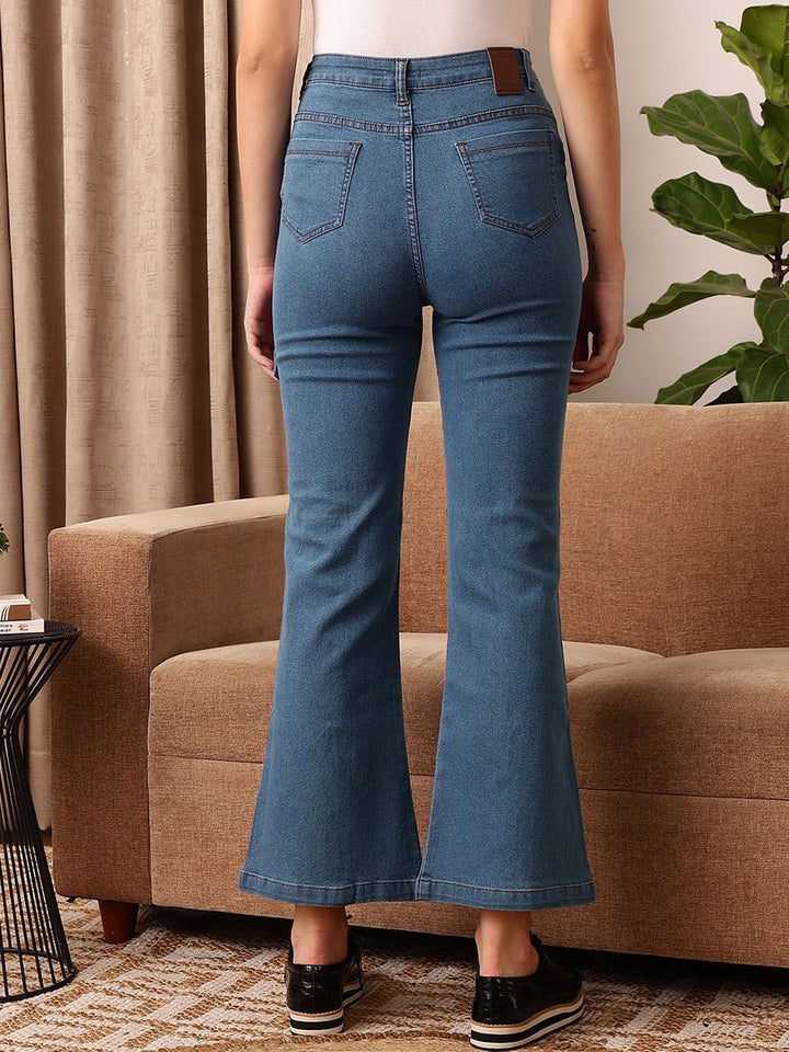 STREET 9 Women Comfort Bootcut Clean Look Cropped Jeans