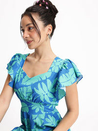 DressBerry Palm Party Ruffle Paradise A-Line Dress