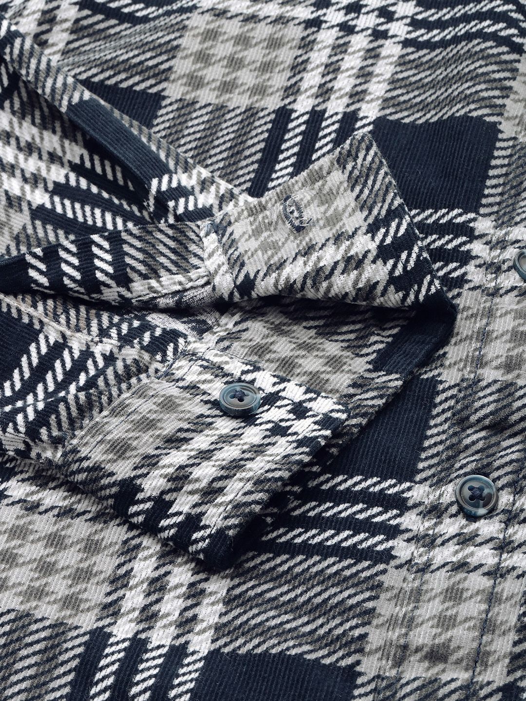 The Indian Garage Co Checked Corduroy Pure Cotton Casual Shirt