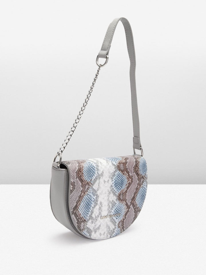 Lino Perros Snake Skin Textured Structured Shoulder Bag