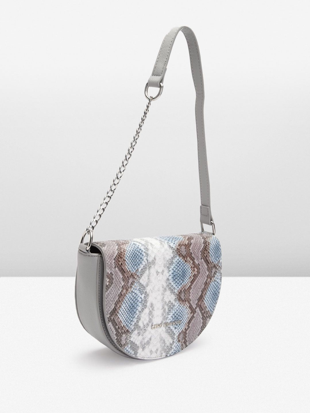 Lino Perros Snake Skin Textured Structured Shoulder Bag