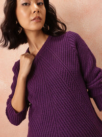 all about you Ribbed Acrylic Longline Pullover