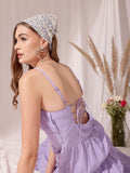 STREET 9 Shoulder Straps Sleeveless Fit & Flare Cotton Layered Dress
