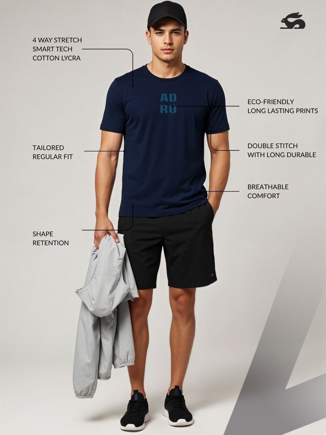 ADRO Typography Printed Short Sleeves Cotton Regular Fit T-shirt