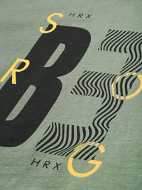 HRX by Hrithik Roshan Men Olive Green Solid Bio-Wash Running Tshirt