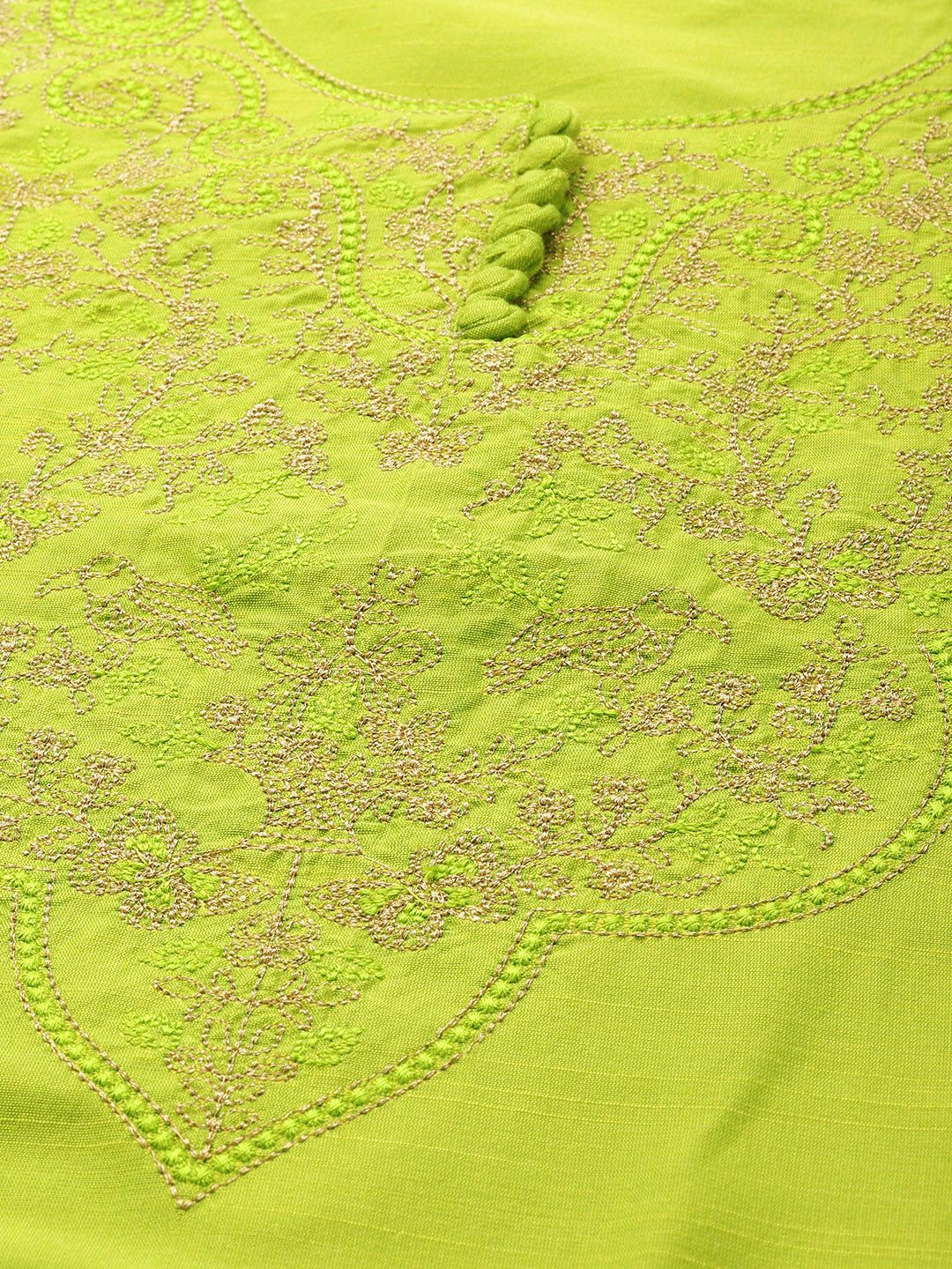 House of Pataudi Floral Yoke Design Thread Work Jashn Kurta