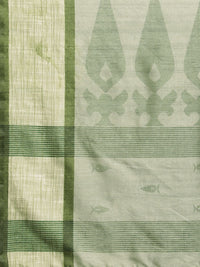 Saree mall Green Ethnic Motifs Printed Taant Sarees