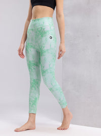 HRX by Hrithik Roshan Women Tie & Dye Mid-Rise Cropped Rapid-Dry Yoga Tights