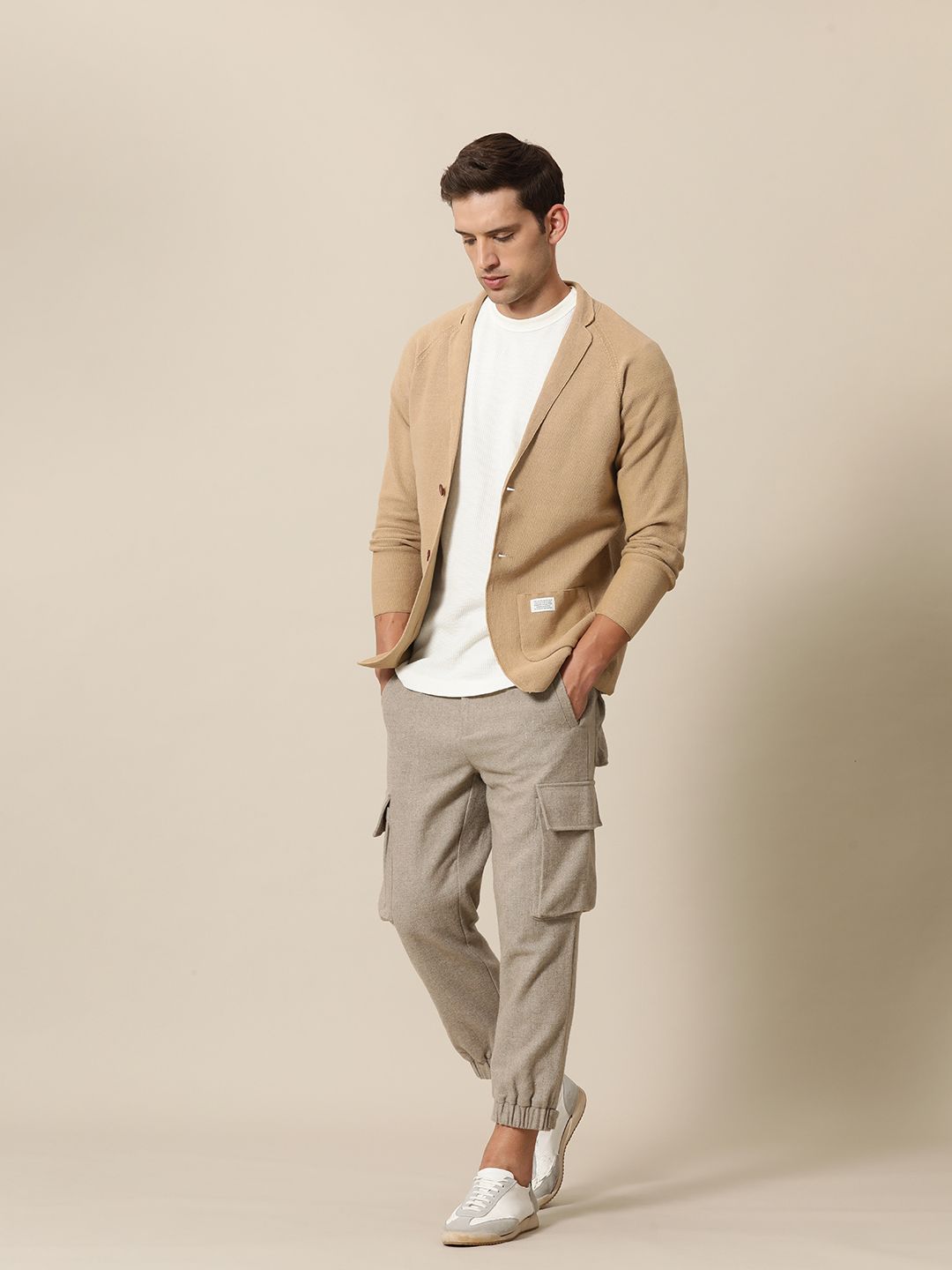 Mr Bowerbird Tailored Fit Lightweight Knitted Single-Breasted Casual Blazer