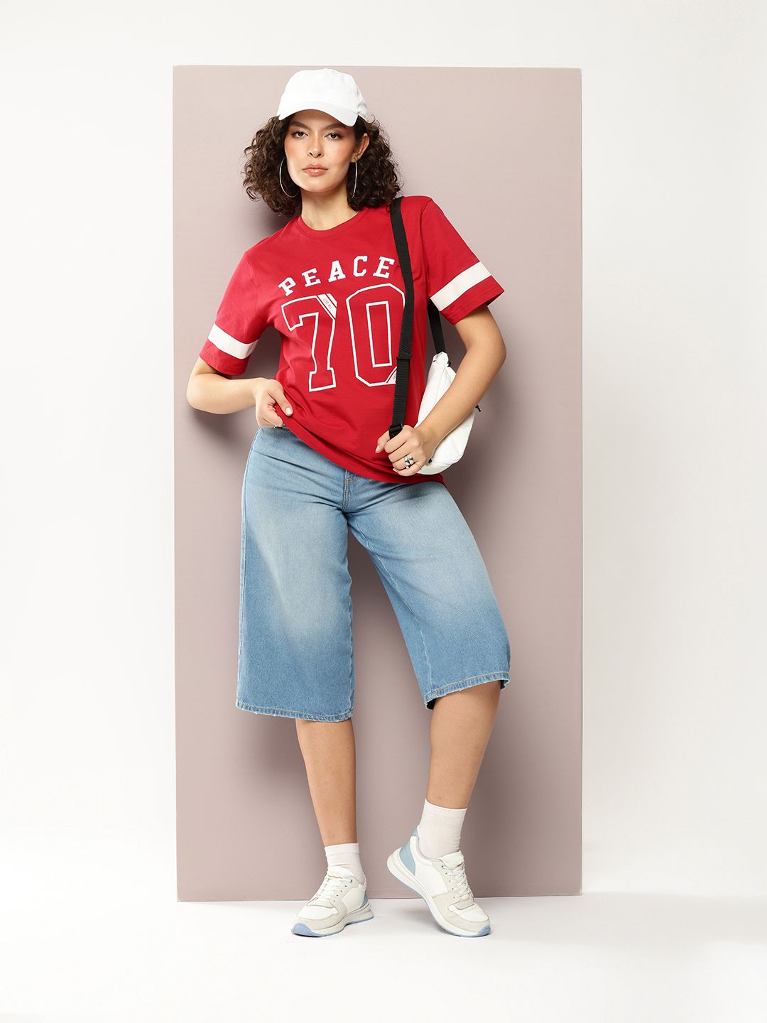 DILLINGER Women Oversized Printed Crew Neck Tshirt
