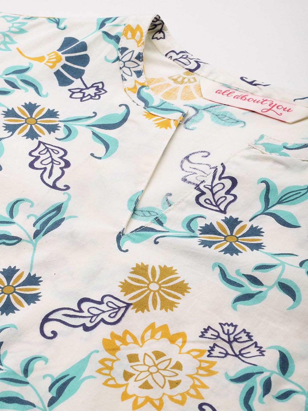 all about you Pure Cotton Floral Print Tiered Detail A-Line Dress