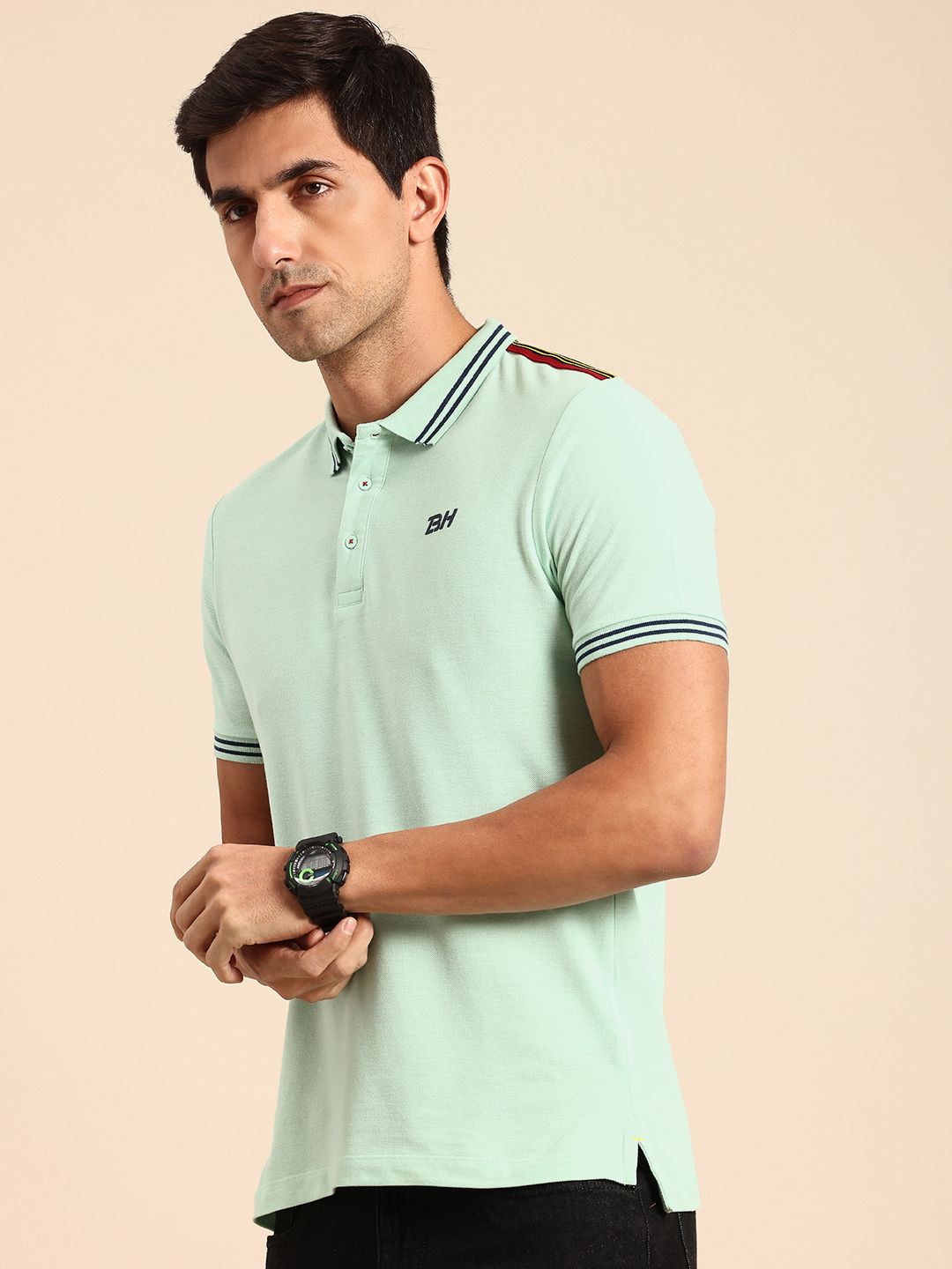 Being Human Polo Collar Pure Cotton T-shirt