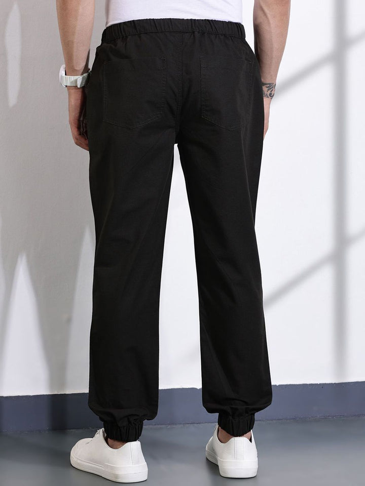 Thomas Scott Men Classic Slim Fit Mid-Rise Cotton Joggers Trousers