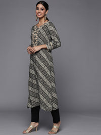 Varanga Women Black & Beige Bandhani Printed Indie Prints Kurta