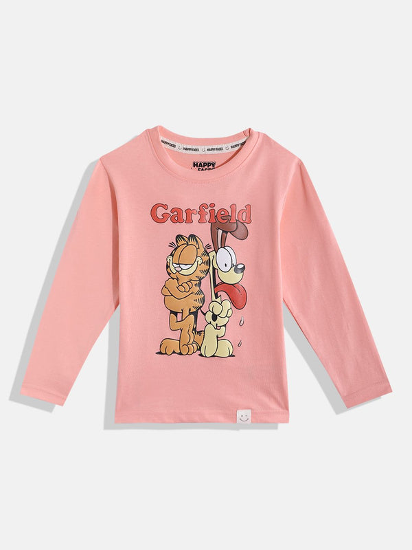 Happy Faces Boys Garfield Printed Pure Cotton T-shirt