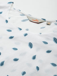 Anouk Floral Printed Regular Cotton Kurta with Trousers & With Dupatta