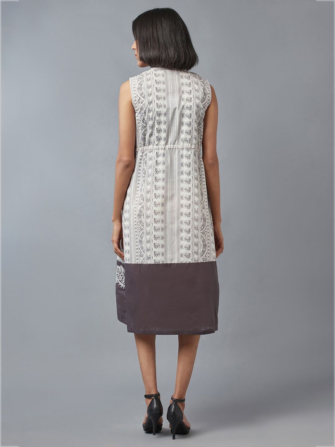 W Women White Ethnic Motifs Midi Dress