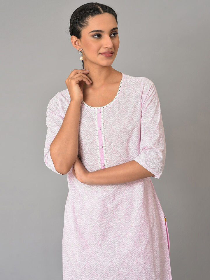 AURELIA Floral Embroidered Thread Work Pure Cotton Kurta