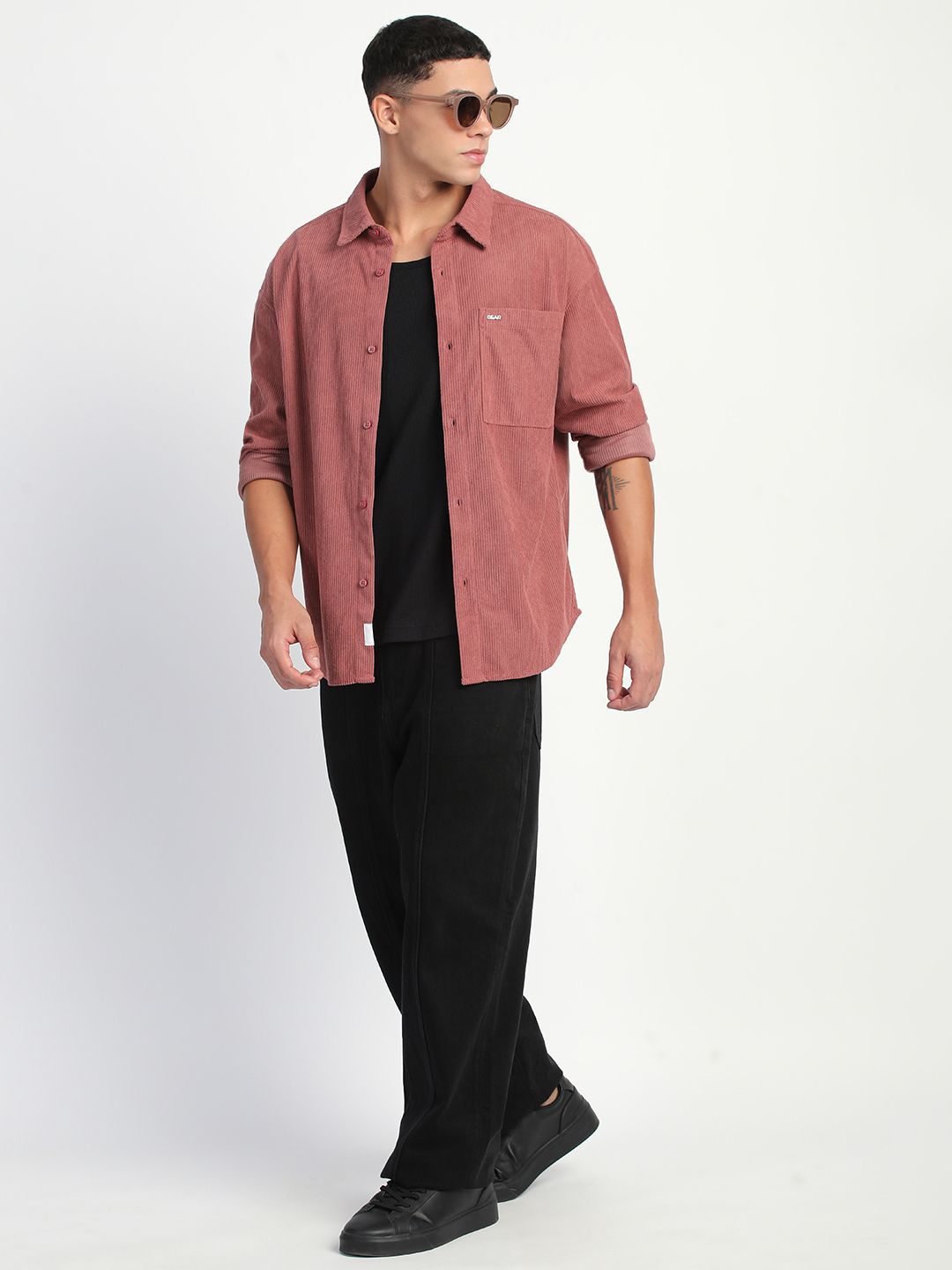 THE BEAR HOUSE Men Corduroy Relax Fit Casual Shirt