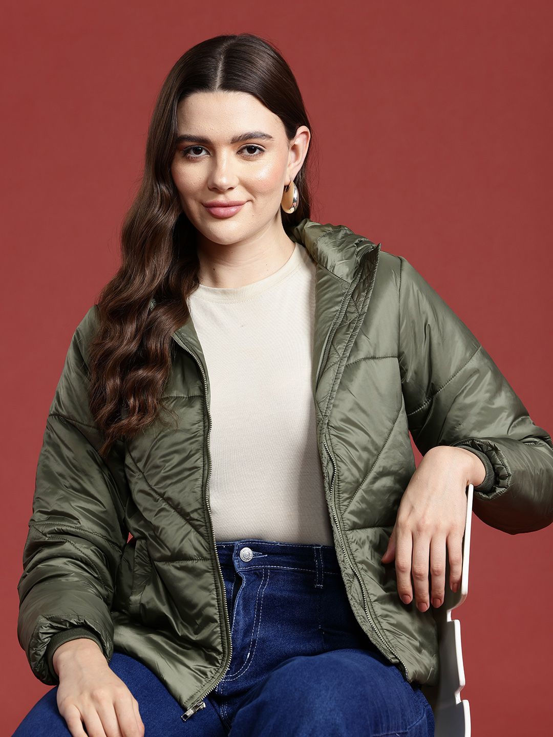 all about you Military inspired Hooded Padded Jacket