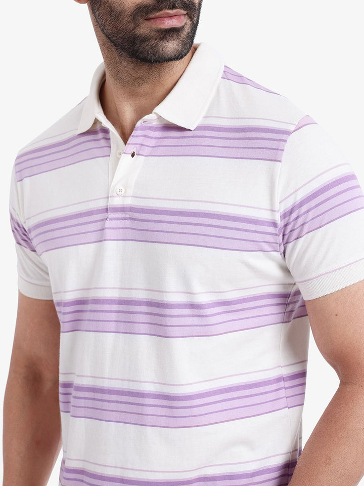 RARE RABBIT Men Rings-4 Slim Fit Solid Polo Collar Pure Cotton T-Shirt