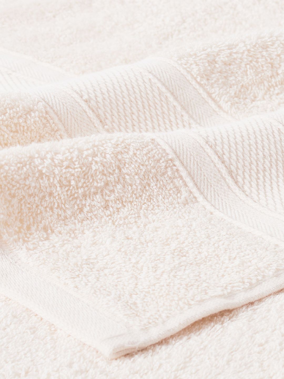 MYTRIDENT Cream-Coloured Set of 12 Solid Cotton 500 GSM Face Towels
