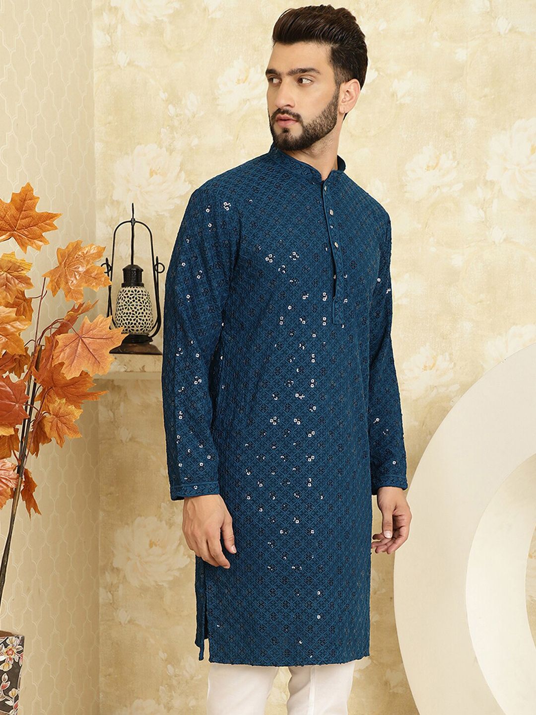 SOJANYA Kurta Kerja Benang Sulam Bunga