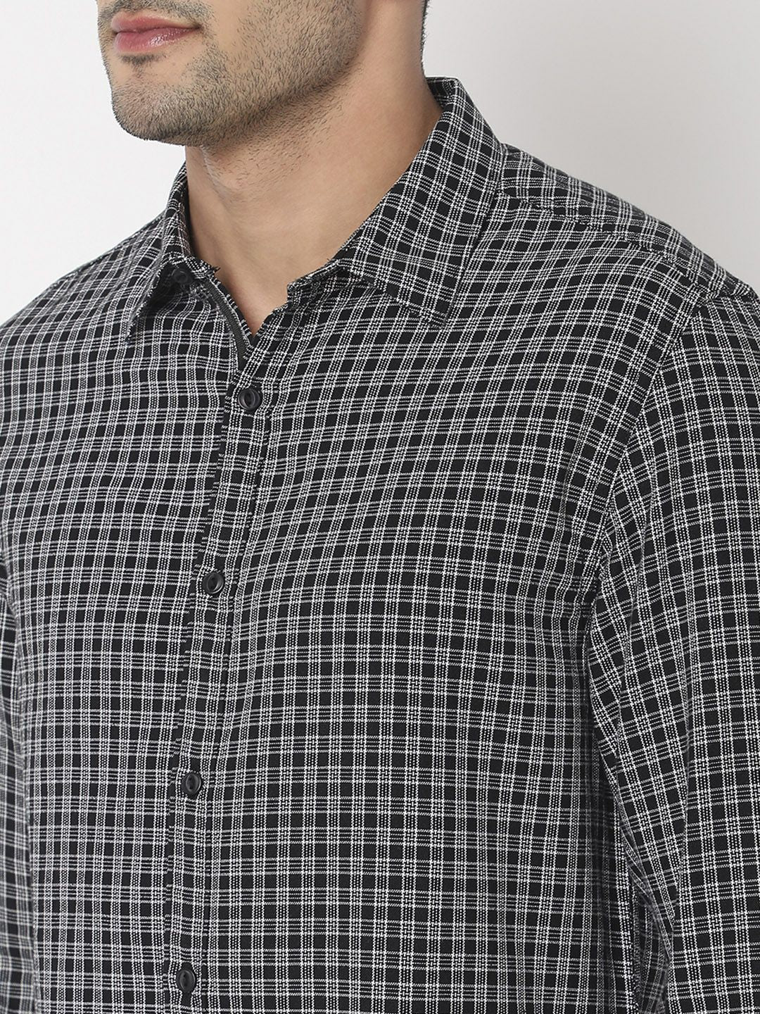 SPYKAR Pure Cotton Slim Fit Checked Casual Shirt