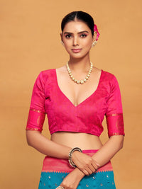 KALINI Woven Design Zari Silk Blend Paithani Saree
