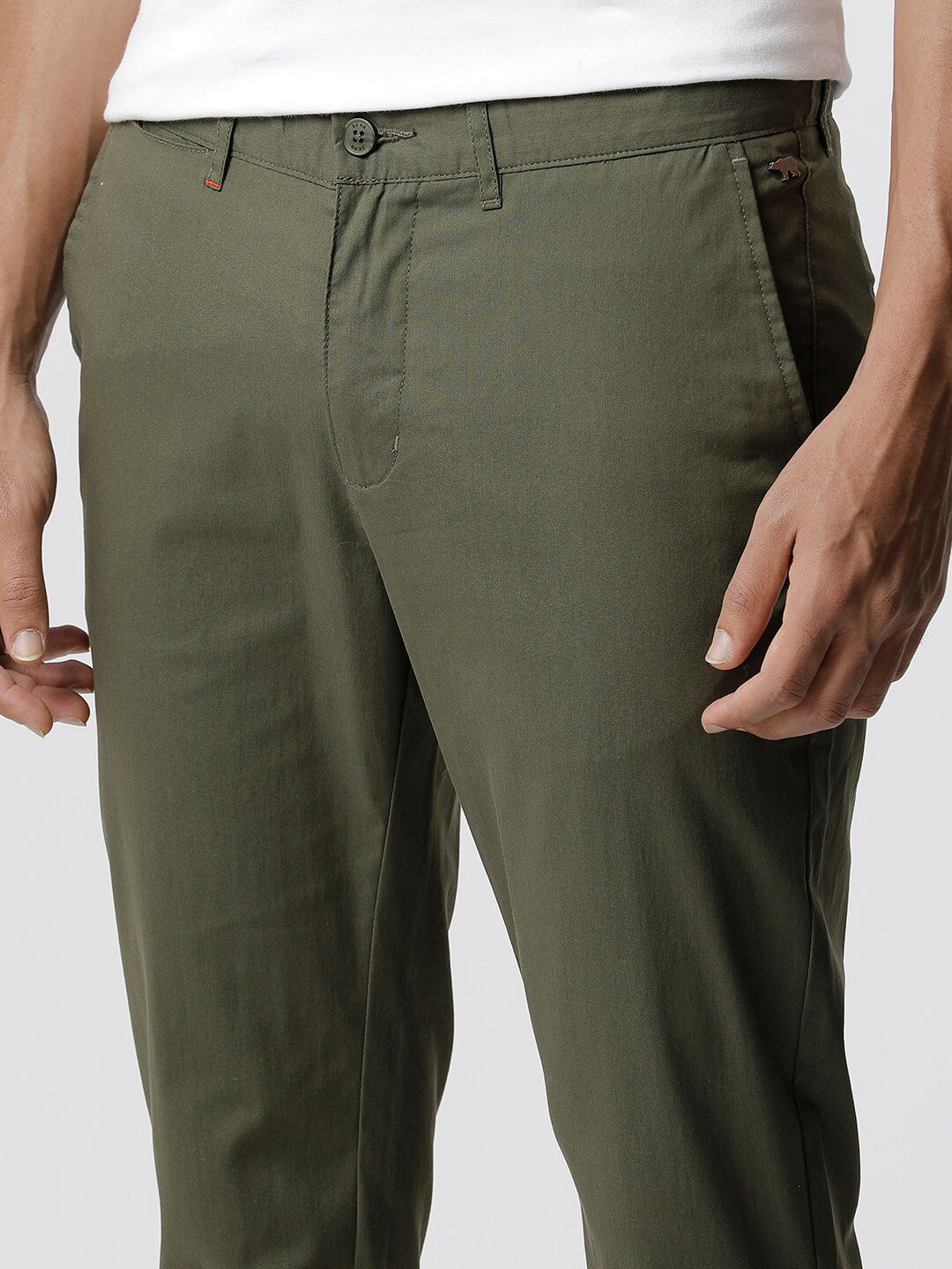 THE BEAR HOUSE Men Tapered Fit Mid-Rise Pure Cotton Chinos