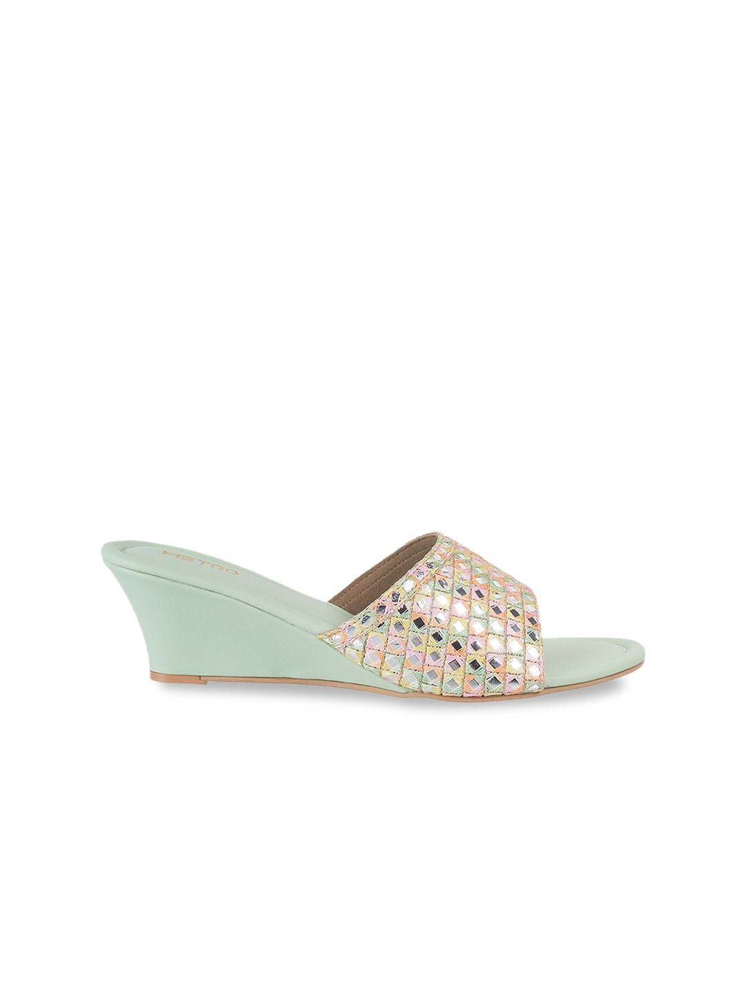 Metro Embellished Open Toe Wedges