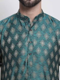 SOJANYA Motif Etnik Tenunan Kurta Kapas Sutera