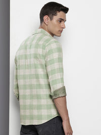 The Indian Garage Co Pure Cotton Slim Fit Buffalo Checks Casual Shirt