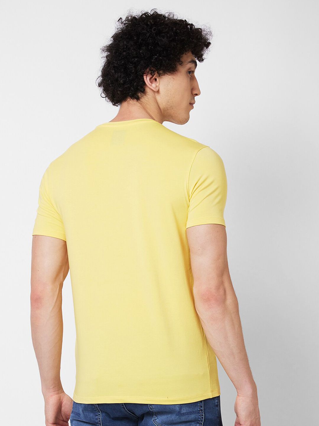 SPYKAR Typography Printed Cotton Slim Fit T-shirt