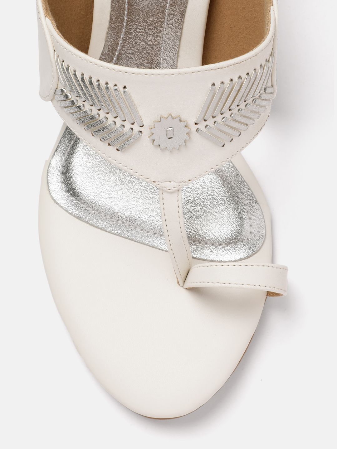 House of Pataudi Sequined Open Toe Block Sandals