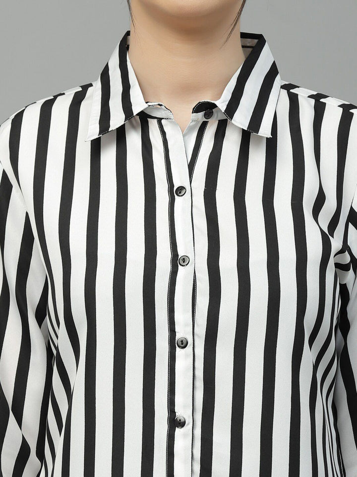 Style Quotient Smart Opaque Striped Semi Formal Shirt