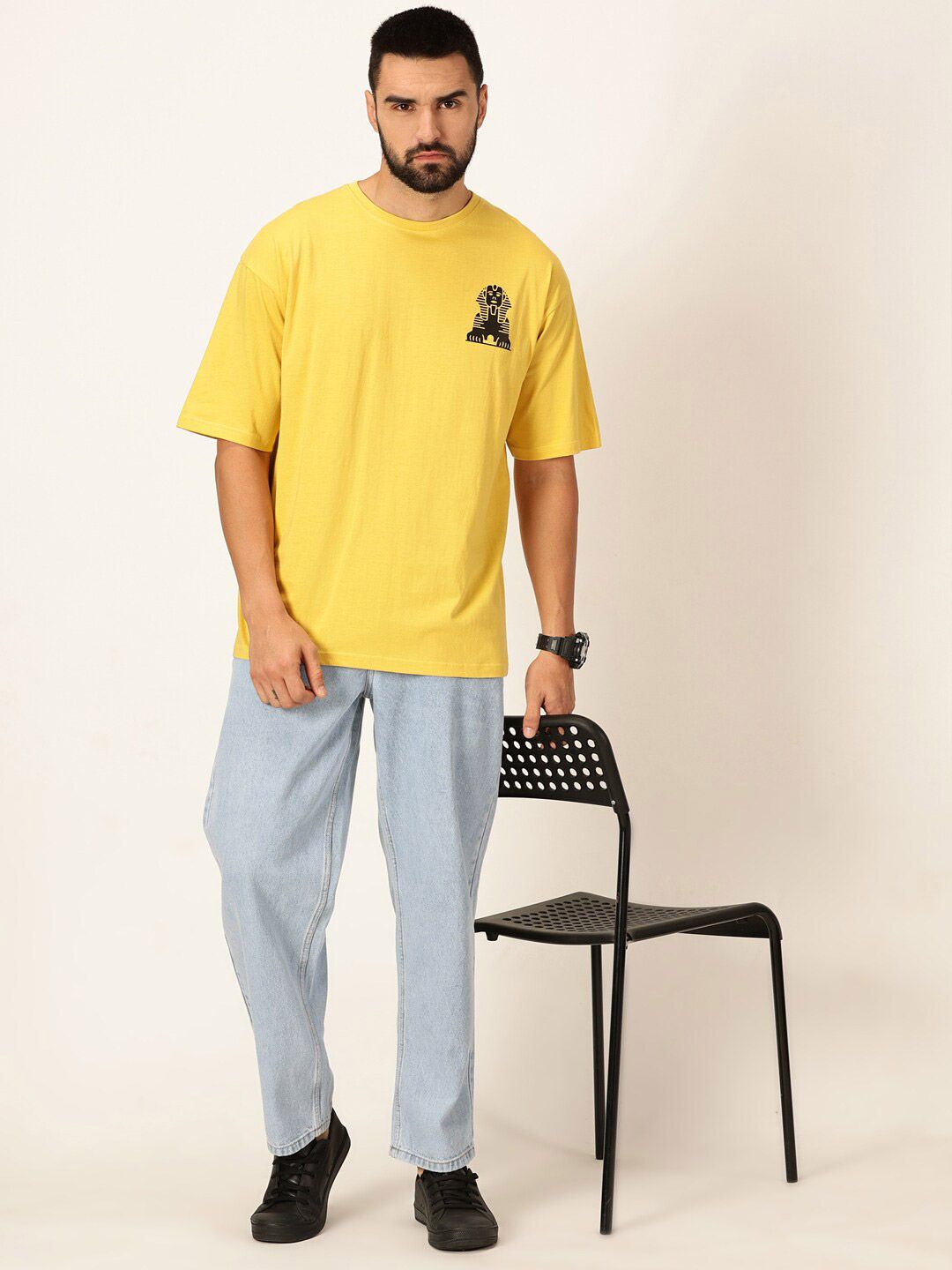 Thomas Scott Oversized Graphic Printed Drop-Shoulder Sleeves Cotton Bio Finish T-shirt