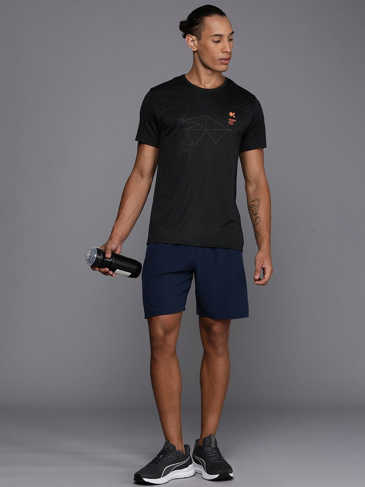 HRX by Hrithik Roshan Geometric Printed Rapid-Dry Antimicrobial Training T-shirt