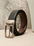 Teakwood Leathers Men Textured Leather Reversible Formal Belt