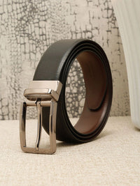 Teakwood Leathers Men Textured Leather Reversible Formal Belt
