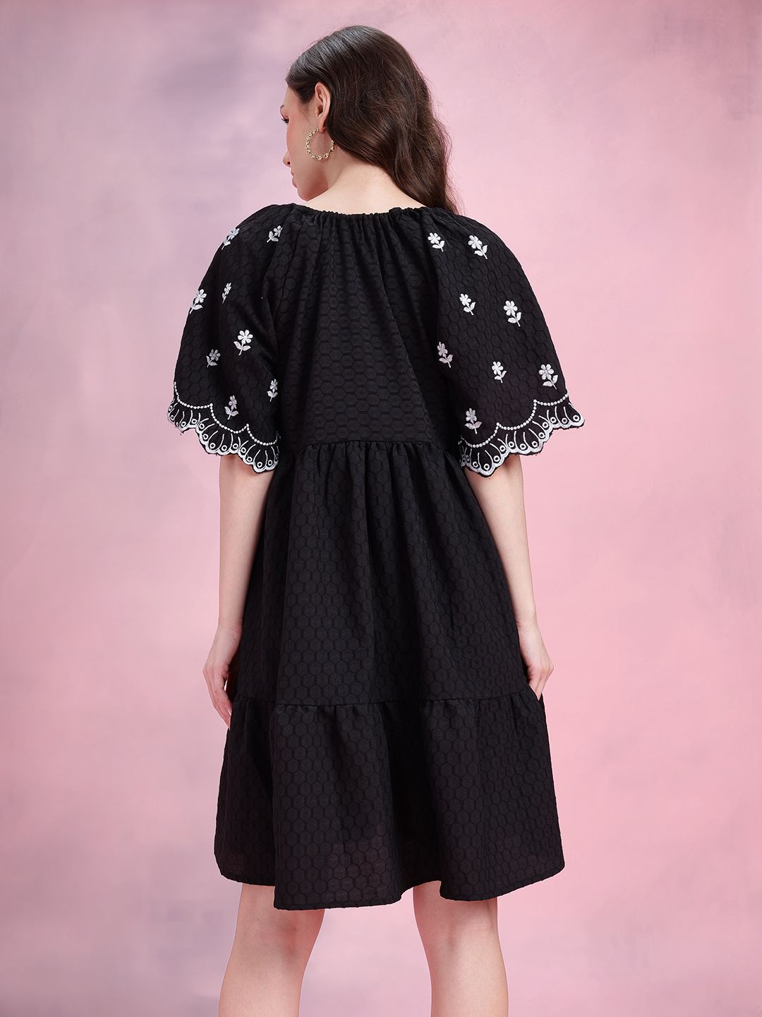 DressBerry Flared Sleeve A-Line Dress
