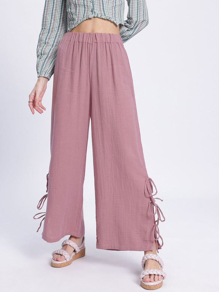 DressBerry Women Feminine Essence Trousers with Bow-Detail