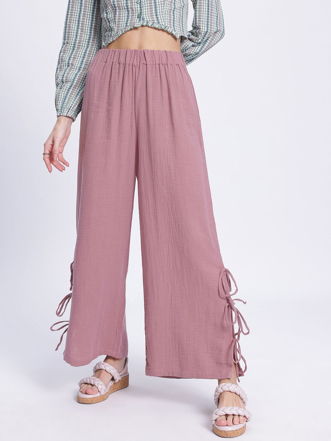 DressBerry Women Feminine Essence Trousers with Bow-Detail
